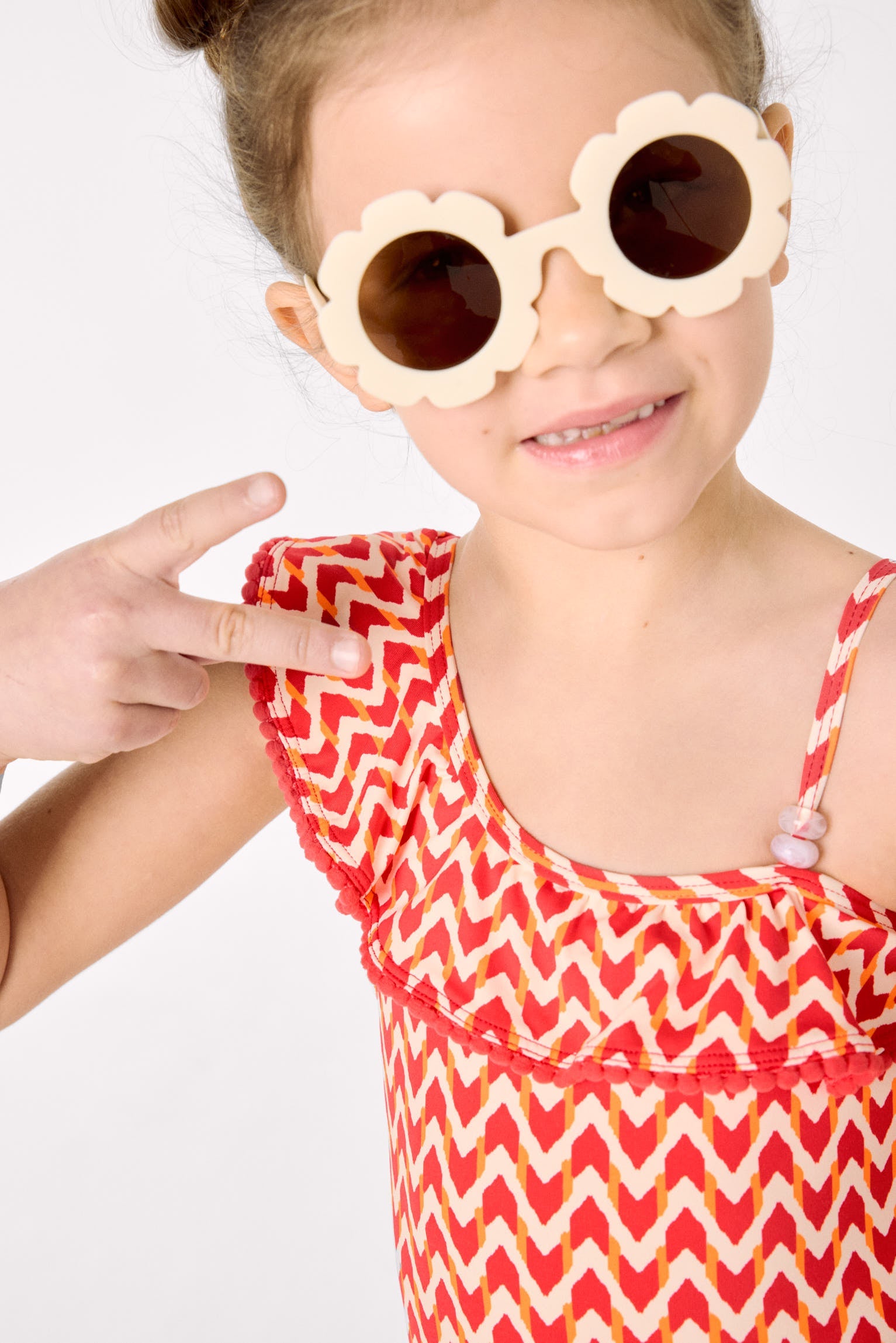Fato de Banho para Menina com Folho e Estampado Étnico