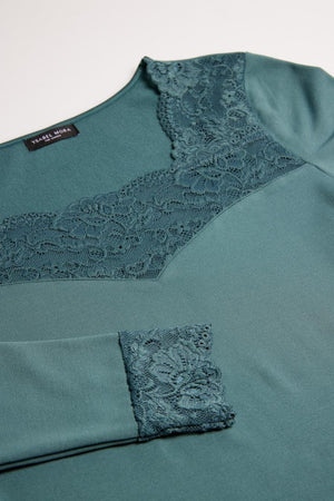 Camisola Térmica com renda manga comprida - Rarassocks