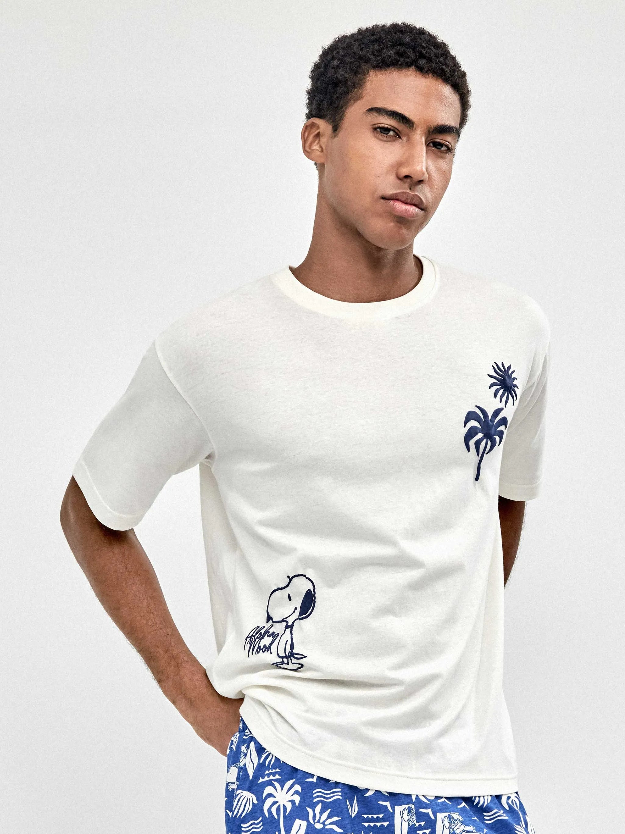Pijama de hombre Snoopy Family Time 100% algodón