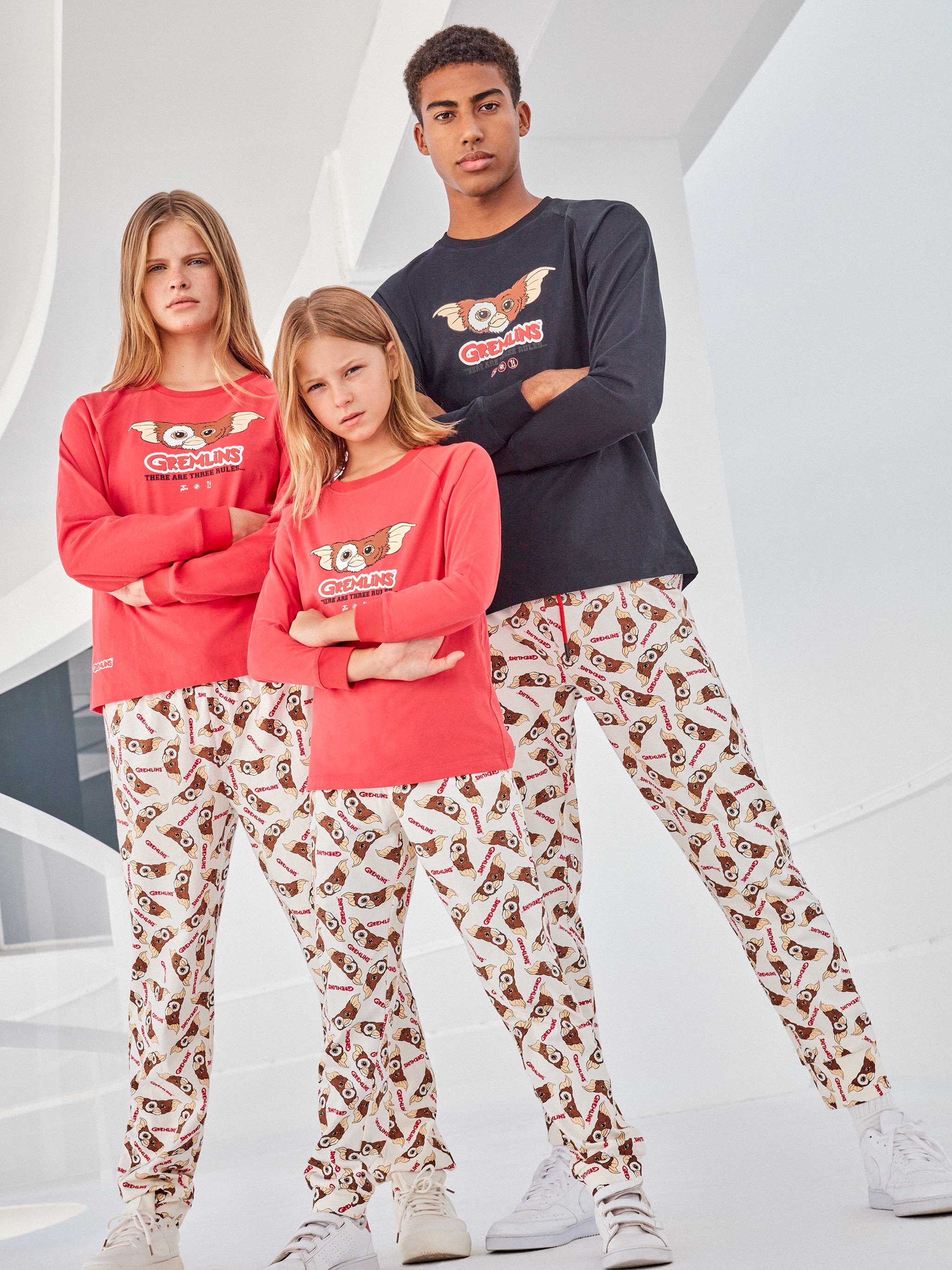 Pijama infantil unisex de algodão Gremlins