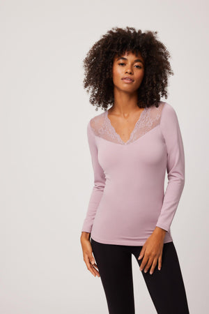 Camisola Manga Comprida de Renda Ysabel Mora - Rarassocks