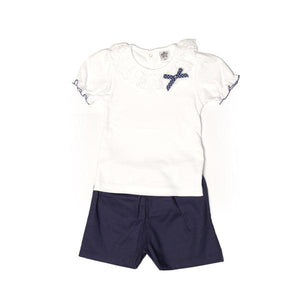 Conjunto Algodão Menina, Com Gola Em Renda - Rarassocks