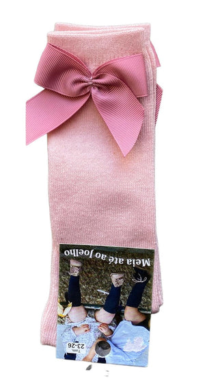 Meia de bebé até ao joelho com laço - Rarassocks