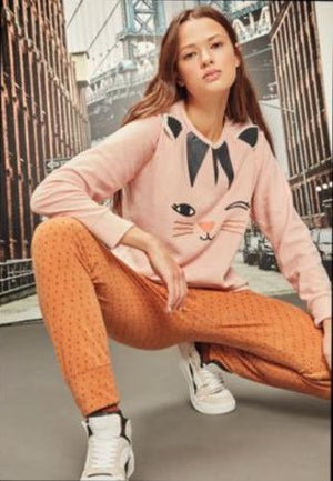 Pijama Polar de Senhora desenho gato - Rarassocks