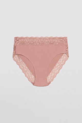 Cueca midi de algodão natural