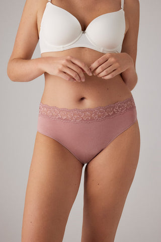 Cueca midi de algodão natural