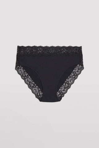 Cueca midi de algodão natural