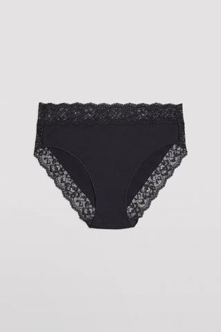 Cueca midi de algodão natural