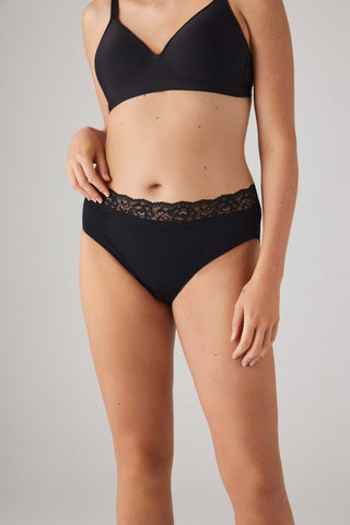 Cueca midi de algodão natural