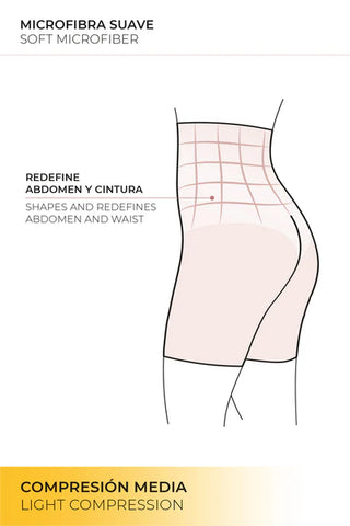 Faixa Alta Abdominal Redutora em Tule – Compressão Média