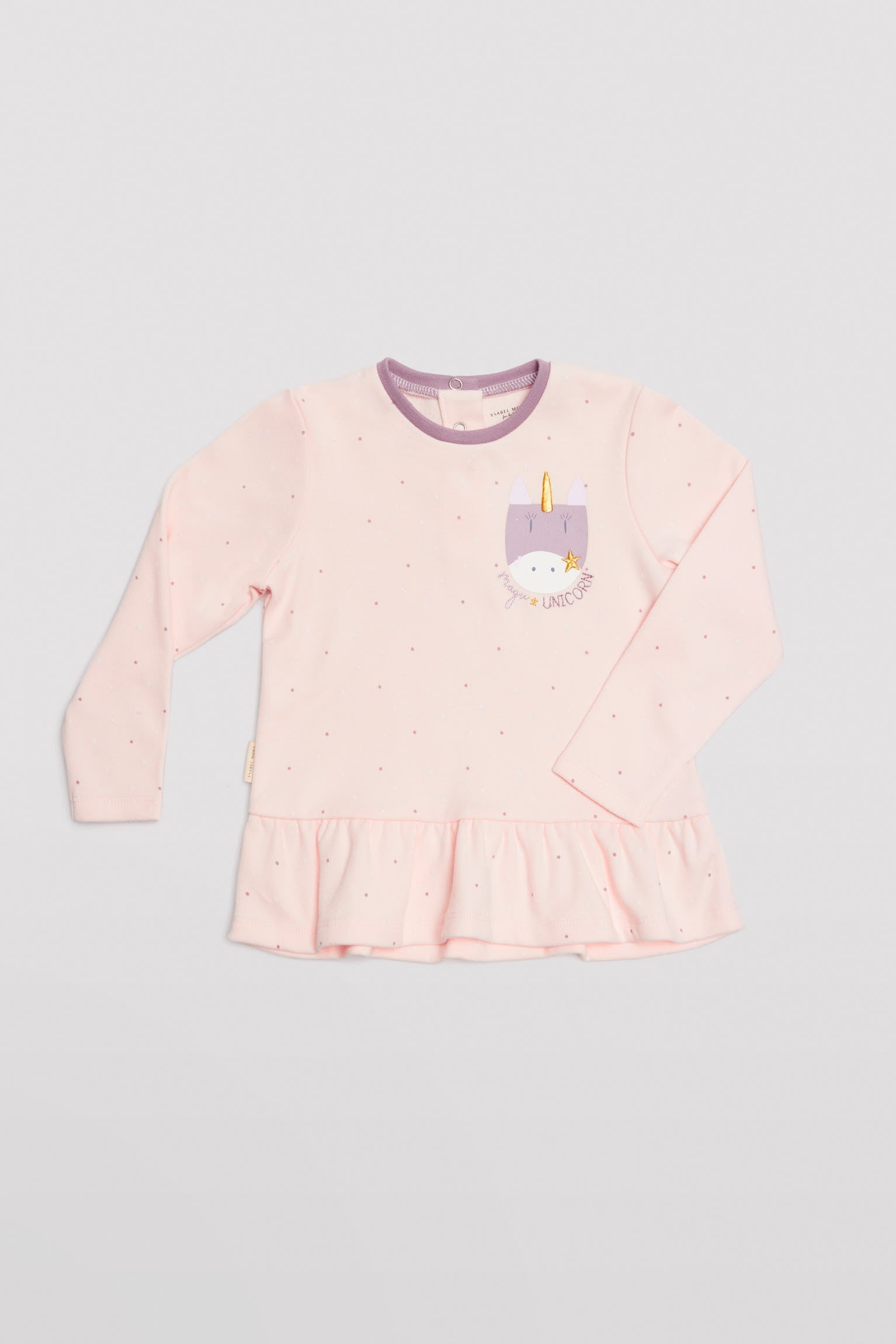 Conjunto bebé de 3 peças com desenho de unicórnio