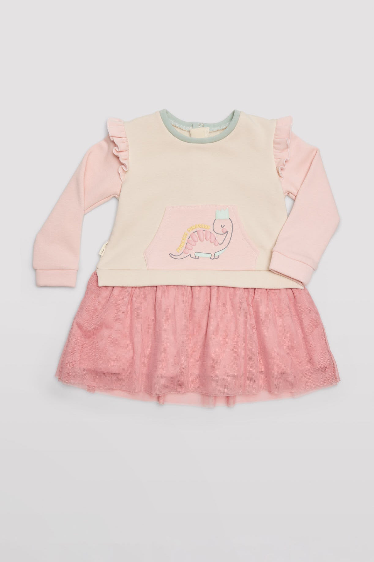 Vestido bebé tutu rosa manga comprida