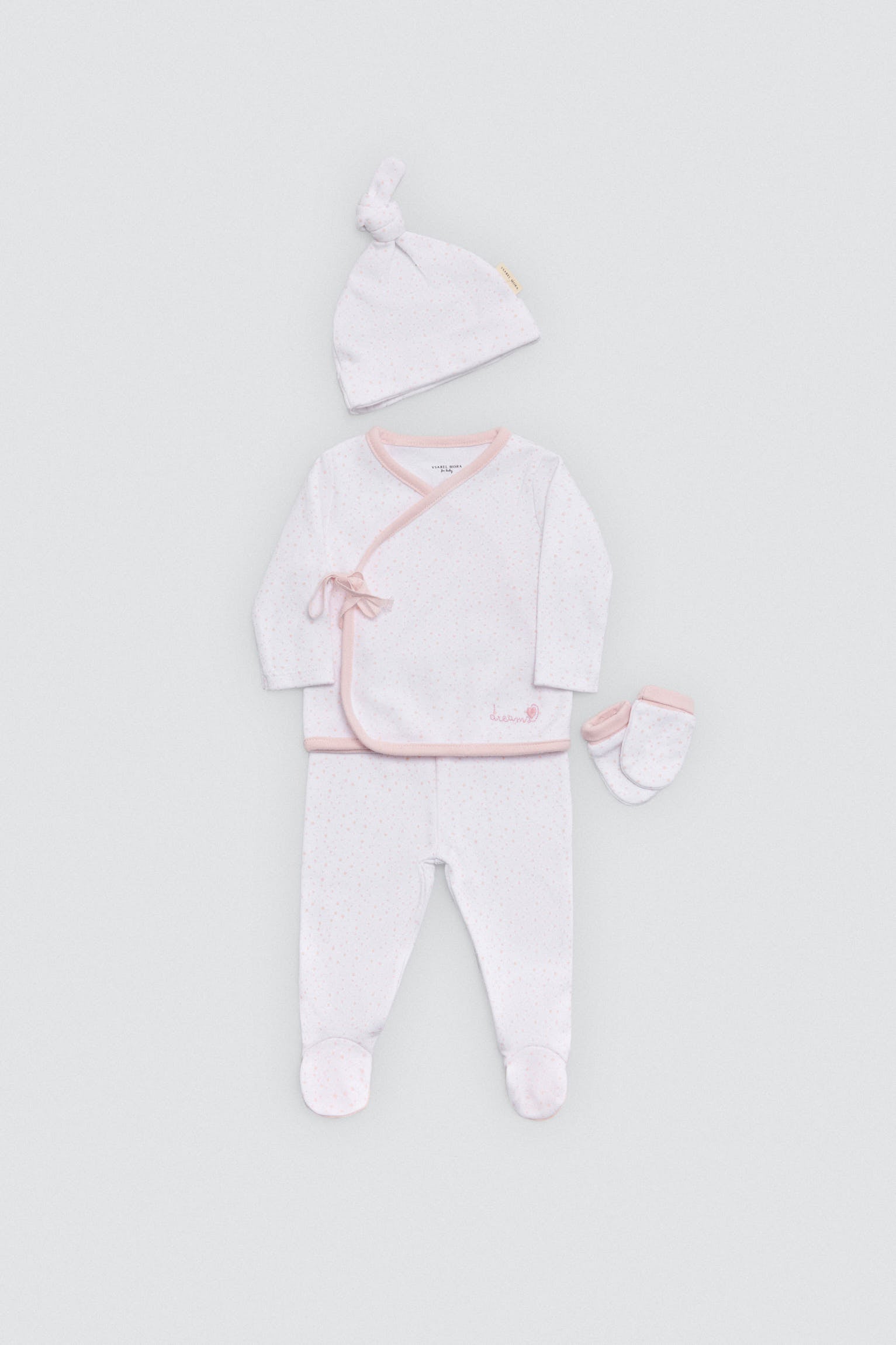 Conjunto primeira saída recém-nascido rosa