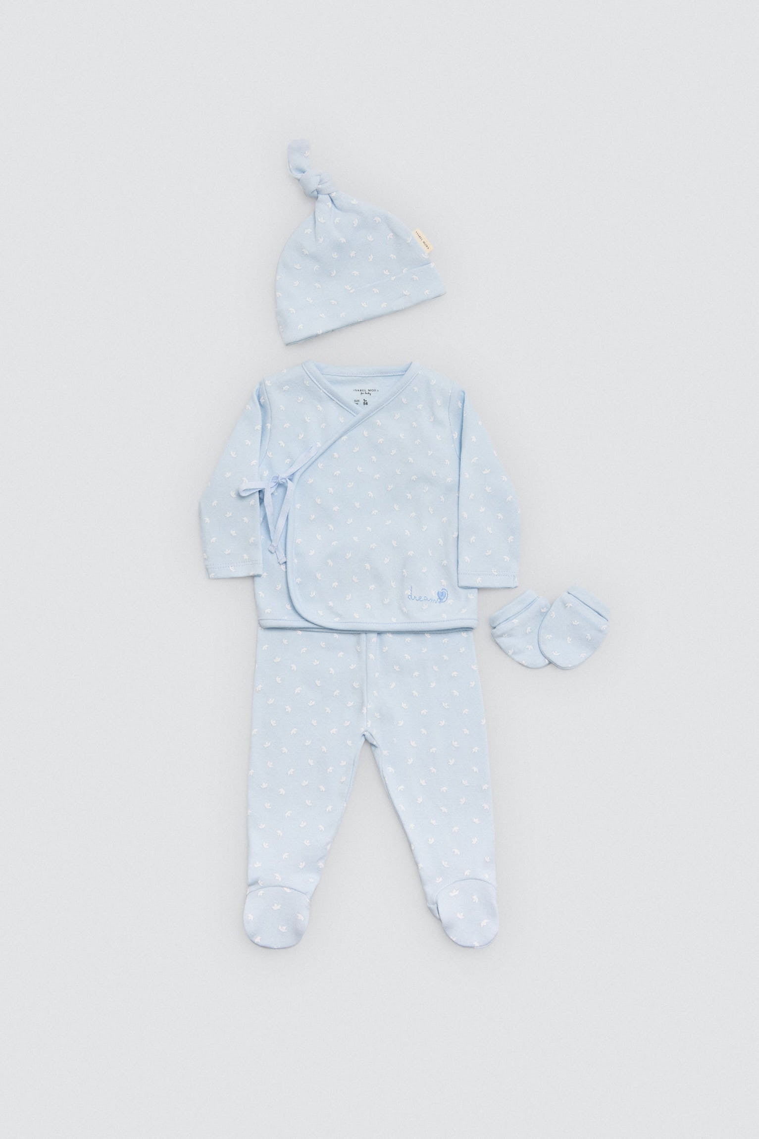 Conjunto Primeira Saída Recém-Nascido Azul – Algodão 100%