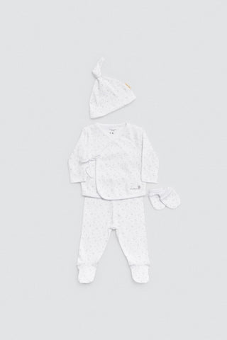 Conjunto primeira saída recém-nascido branco