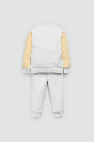 Conjunto bebé casaco e calças jogger Hello World