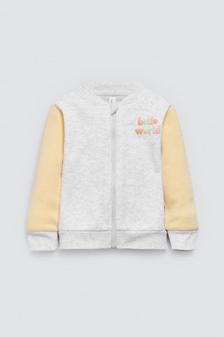 Conjunto bebé casaco e calças jogger Hello World