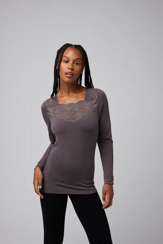 Camisola Térmica com renda manga comprida
