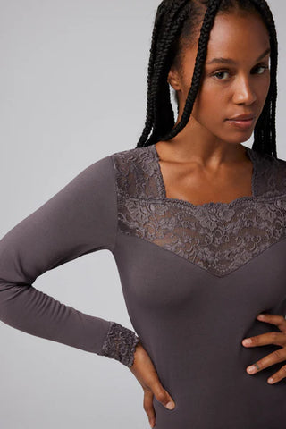 Camisola Térmica com renda manga comprida