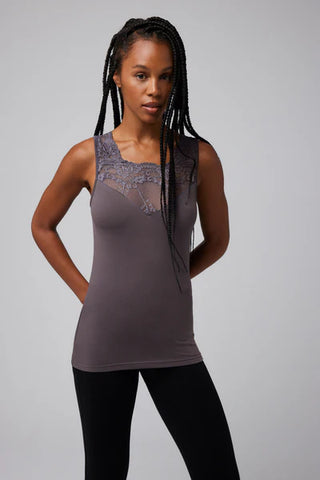 Camisola térmica de renda sem mangas