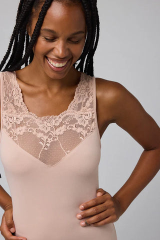 Camisola térmica de renda sem mangas