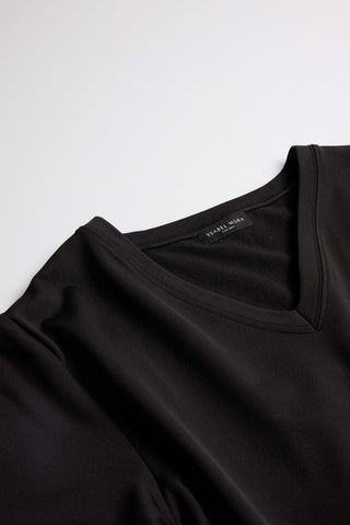 Camisola interior térmica de manga curta com decote em V