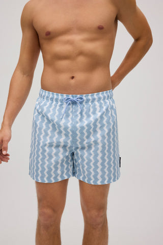 Fato de banho médio estampado com ondas