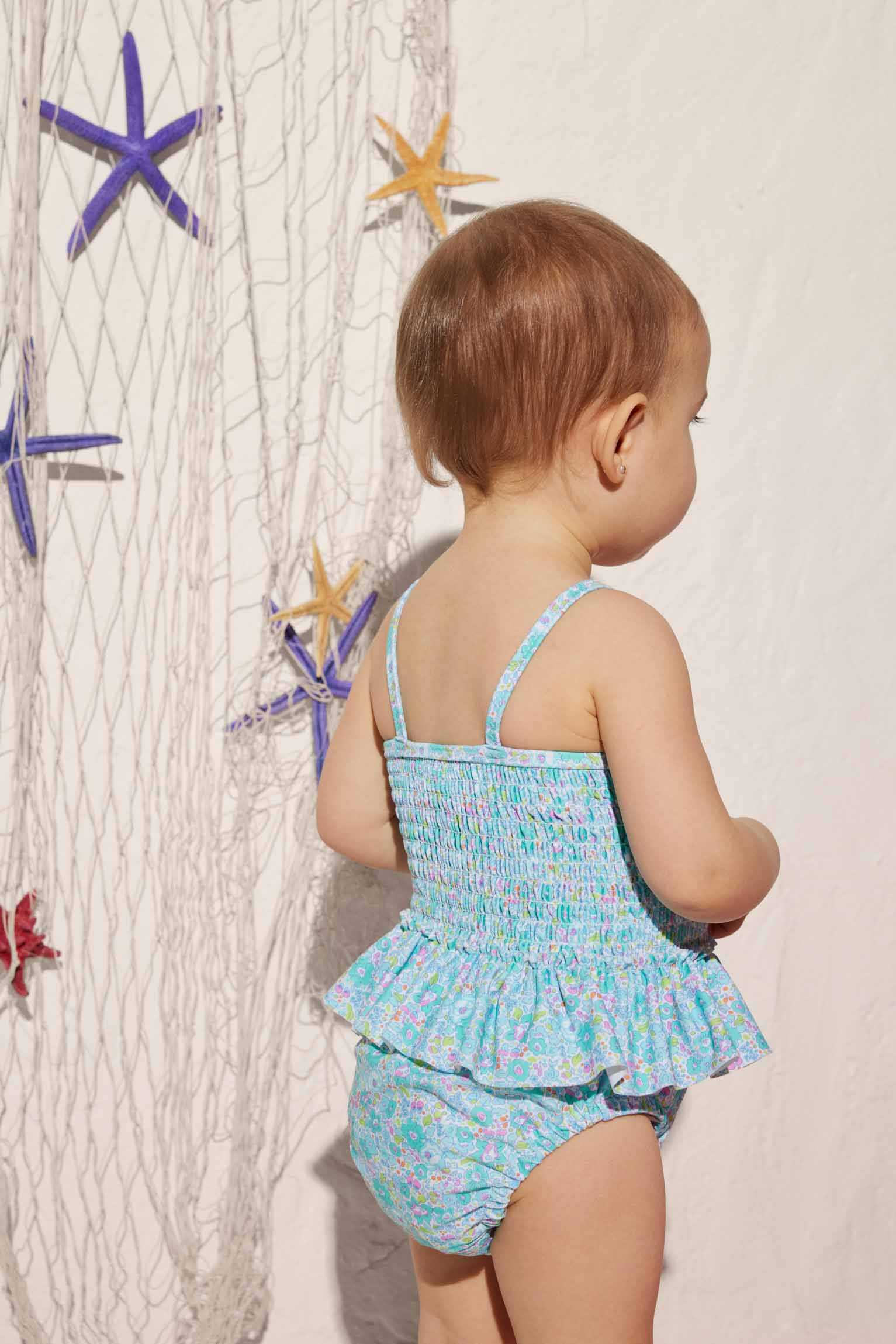 Fato de banho para bebé com estampado floral