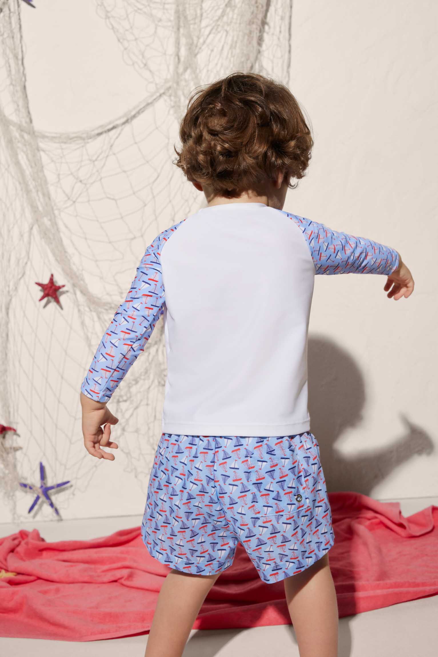 T-shirt de banho bebé barco