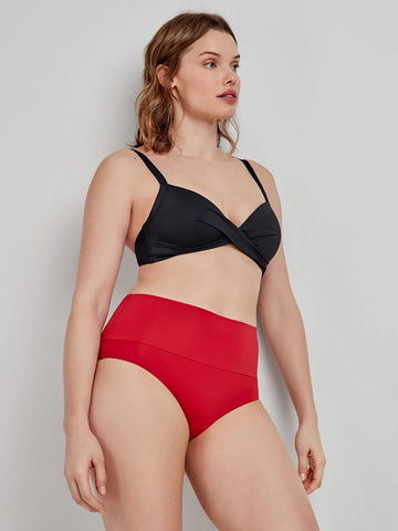 Cueca de biquíni alta multiposições