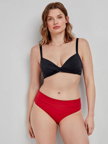Cueca de biquíni alta multiposições