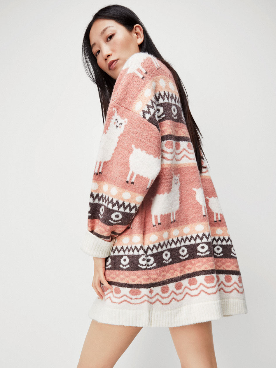 Casaco estampado de tricot