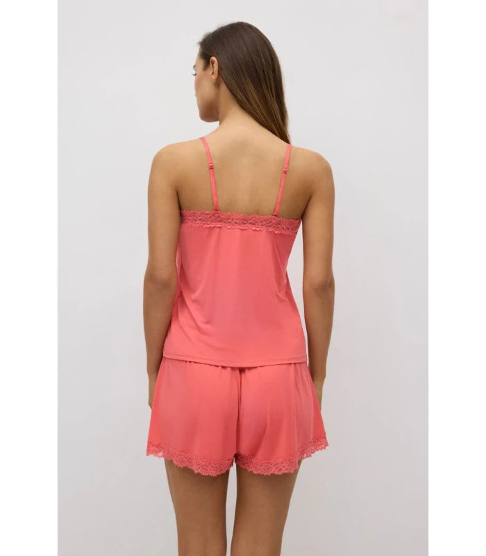 Conjunto Camisola de Alças e Calções com Renda