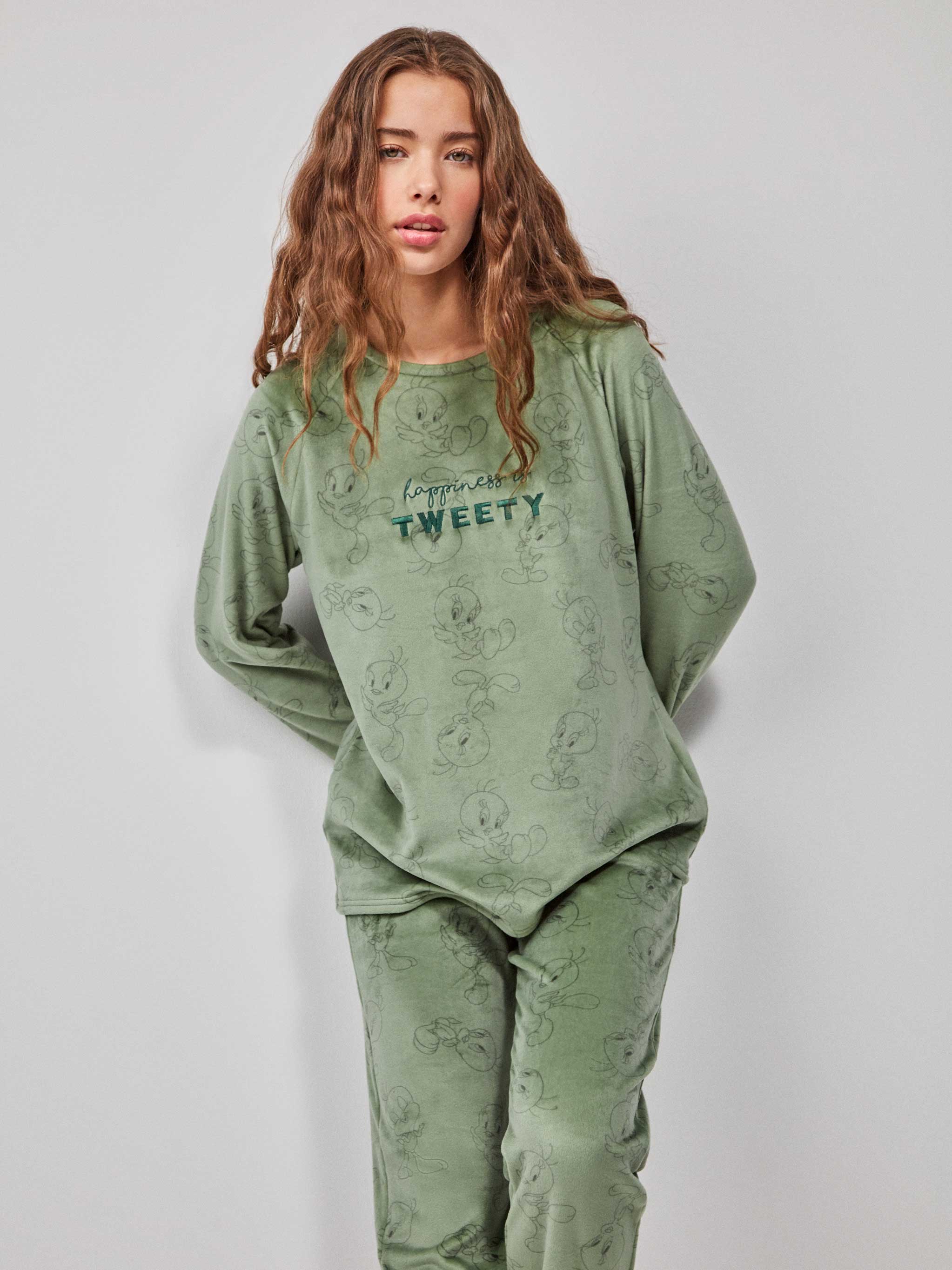 Pijama do Tweety em algodão elástico