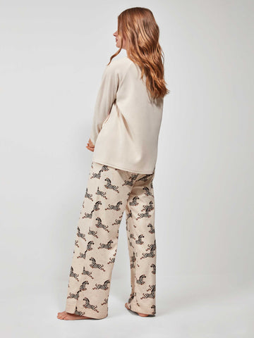 Pijama estampado em tecido micropolar macio