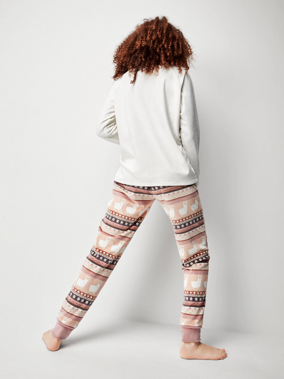 Pijama comprido tecido polar elástico