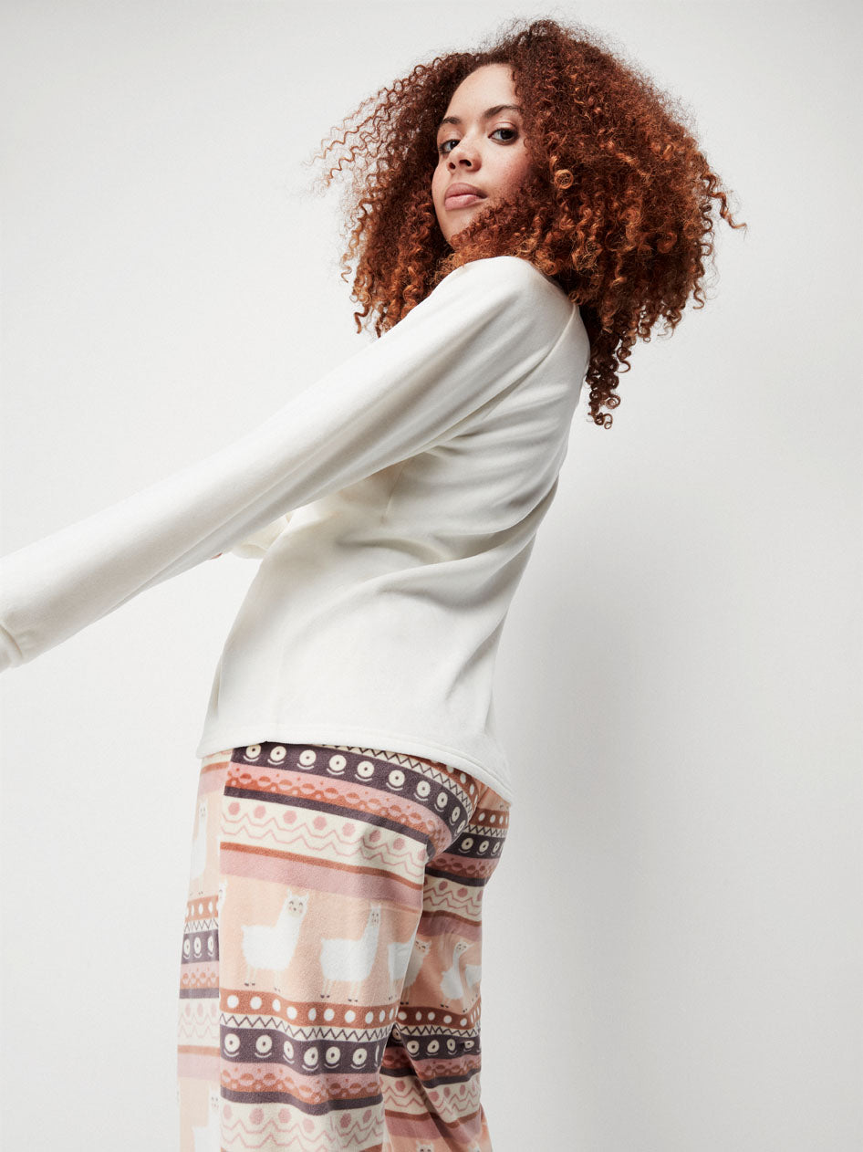 Pijama comprido tecido polar elástico