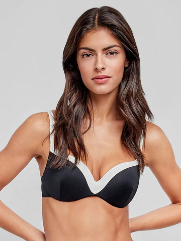 Top bikini aros integrados bicolor vivos contraste