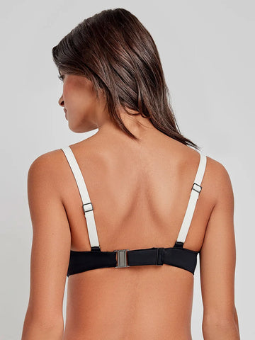 Top bikini aros integrados bicolor vivos contraste