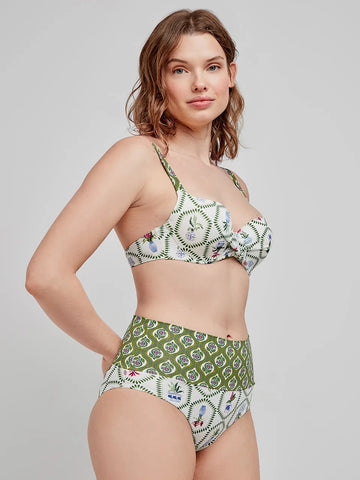 Top de biquini de capacidade estampado