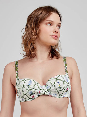 Top de biquini de capacidade estampado