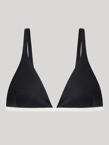 Top de biquíni triangular removível em espuma bicolor