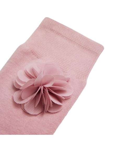 Meia de criança alta com flor
