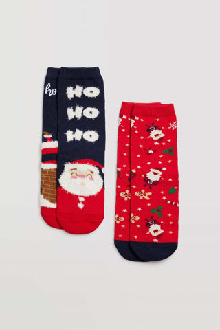 Pack de 2 pares de meias infantis de natal