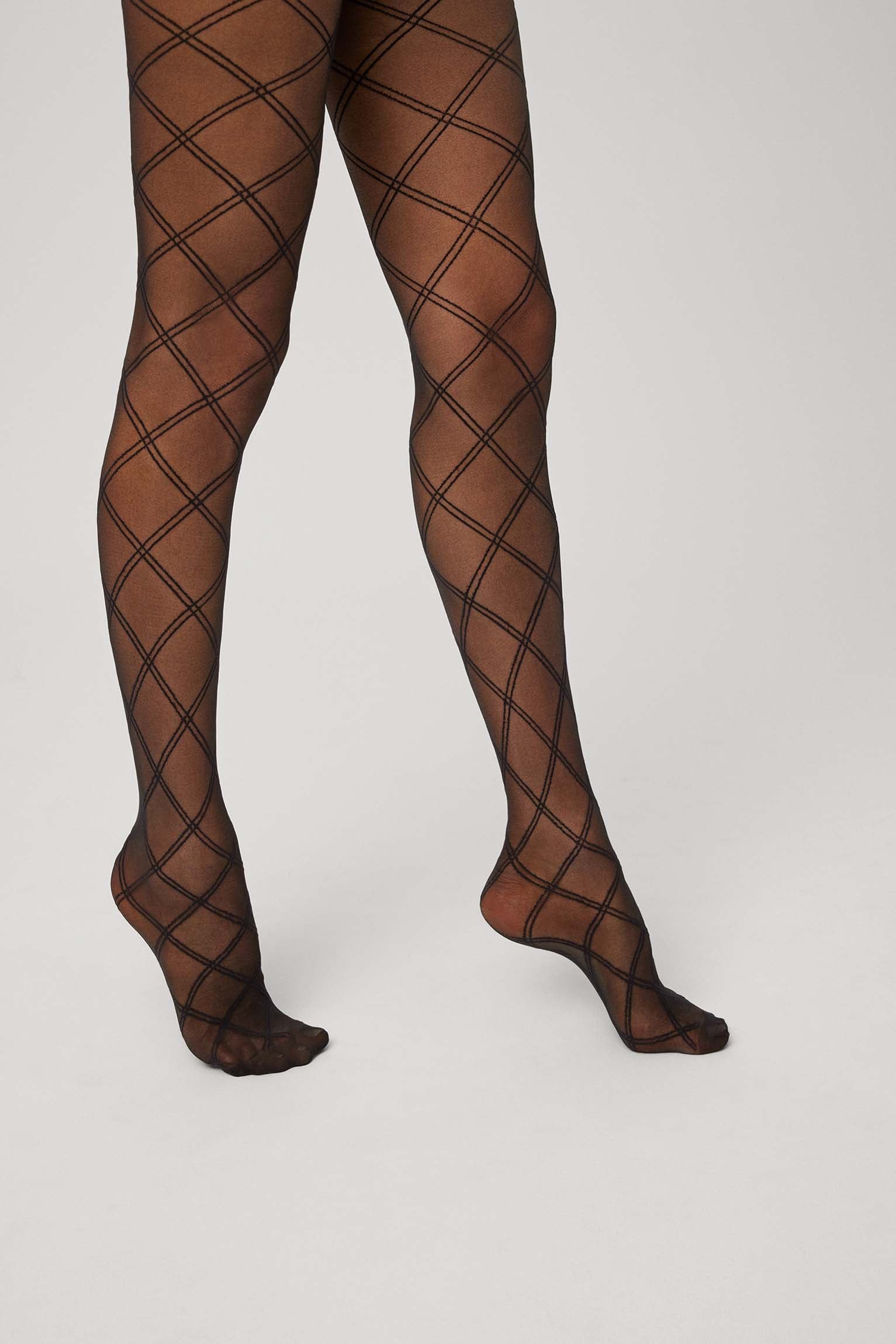 Meia-calça com efeito diamante 20 DEN