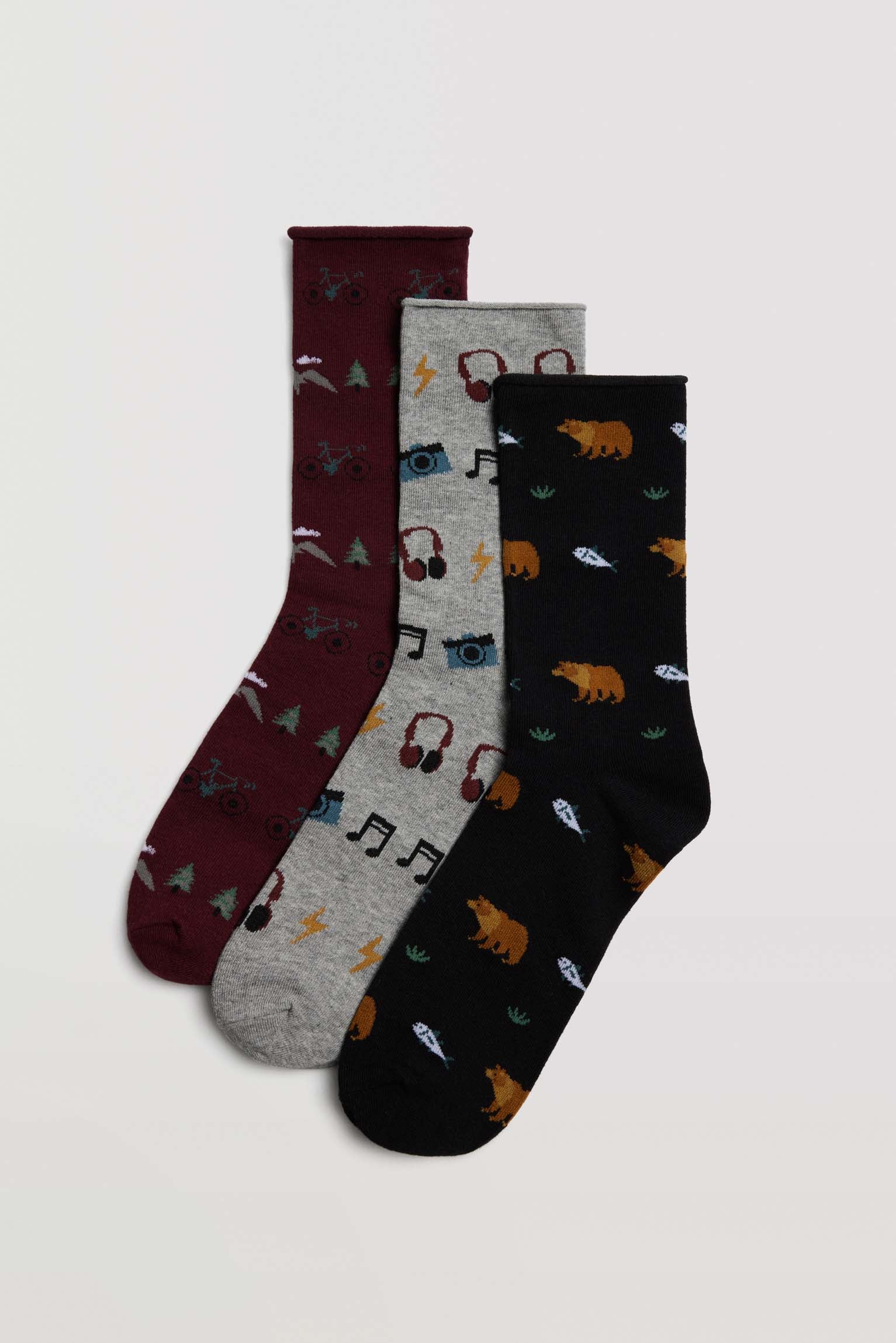 Pack 3 pares de meias sem punho