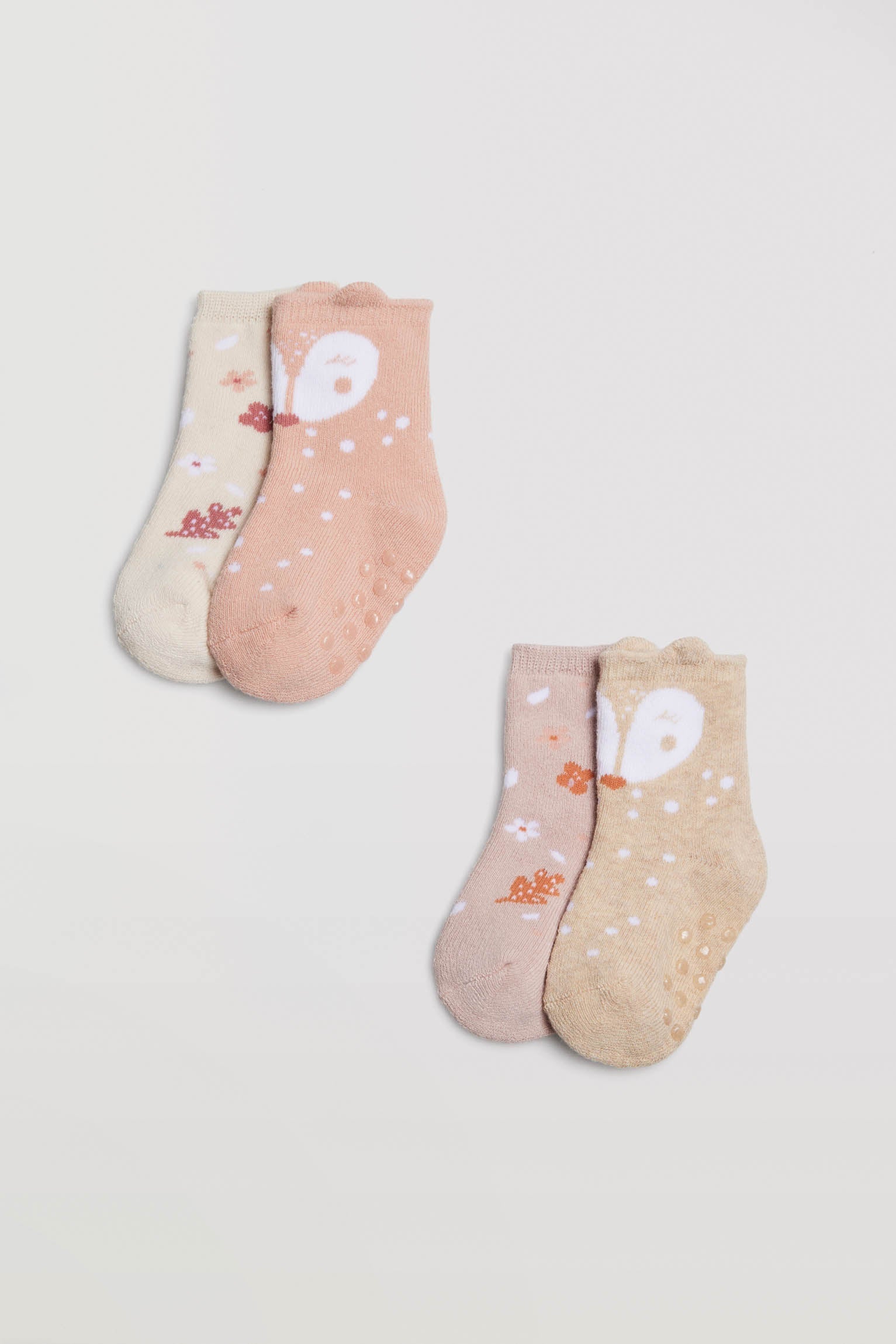 Pack 4 pares de meias antiderrapantes