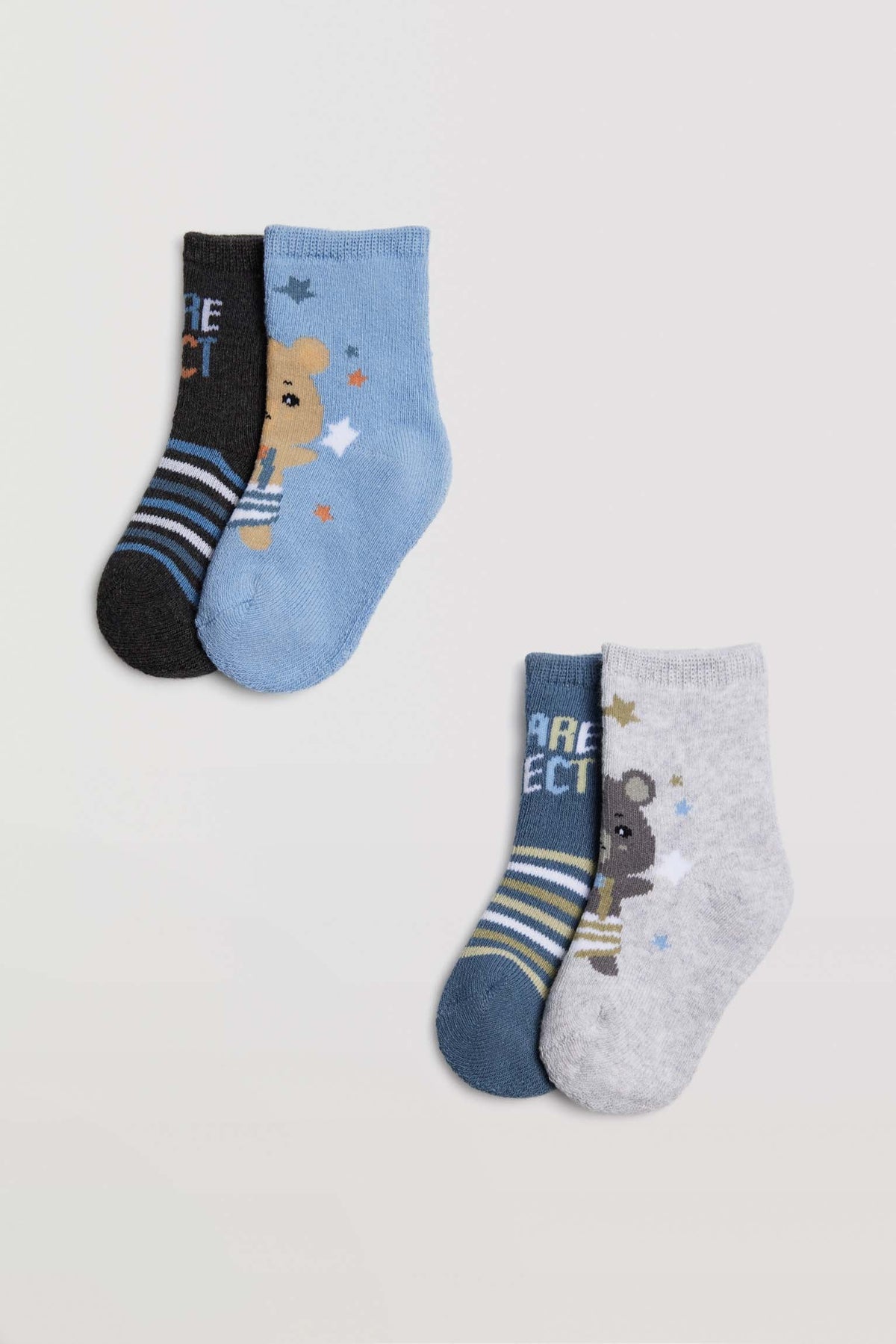Meias térmicas para bebé, pack de 4