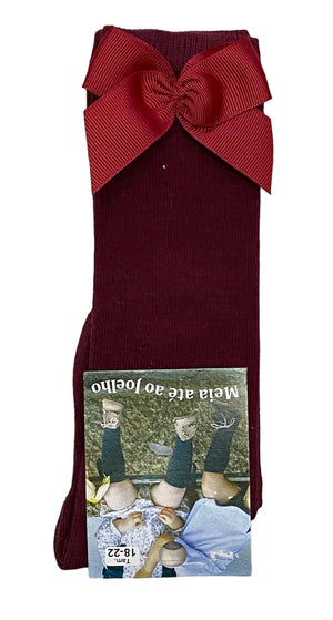 Meia de bebé até ao joelho com laço - Rarassocks