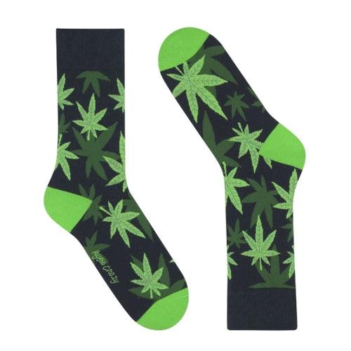 Meias Kylie Crazy Folhas Canabis - Rarassocks